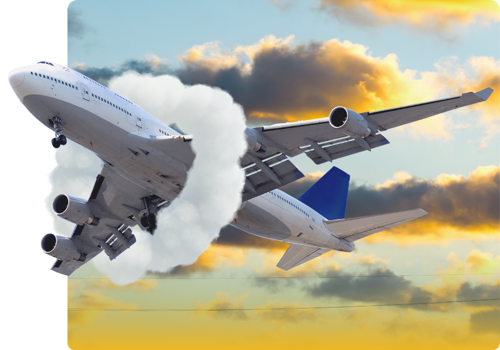 Imagem de avião simulando viagem para o paraguai
