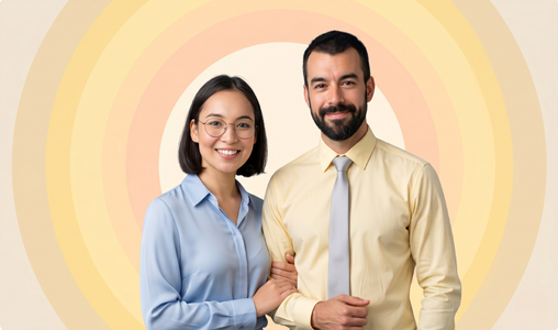 Imagem de um casal empresário